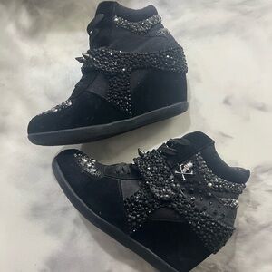Rhinestoned Sneaker Wedges